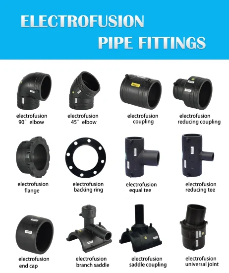 Encaixe de tubo de eletrofusão de cotovelo de 90 graus HDPE SDR11 75 mm